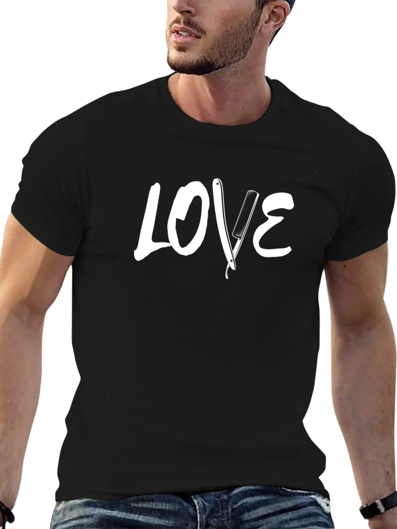LOVE Barber Tee - Stylish Black Graphic T-Shirt