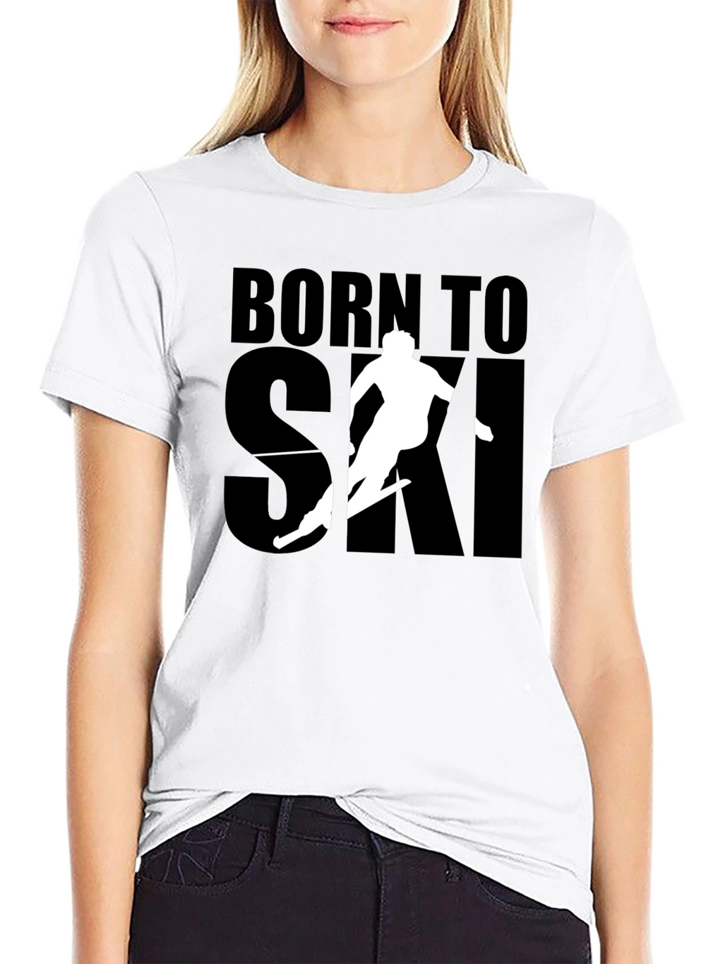 Born to Ski Black Graphic Tee Shirt