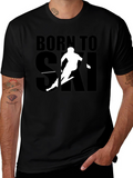 Born to Ski Black Graphic Tee Shirt