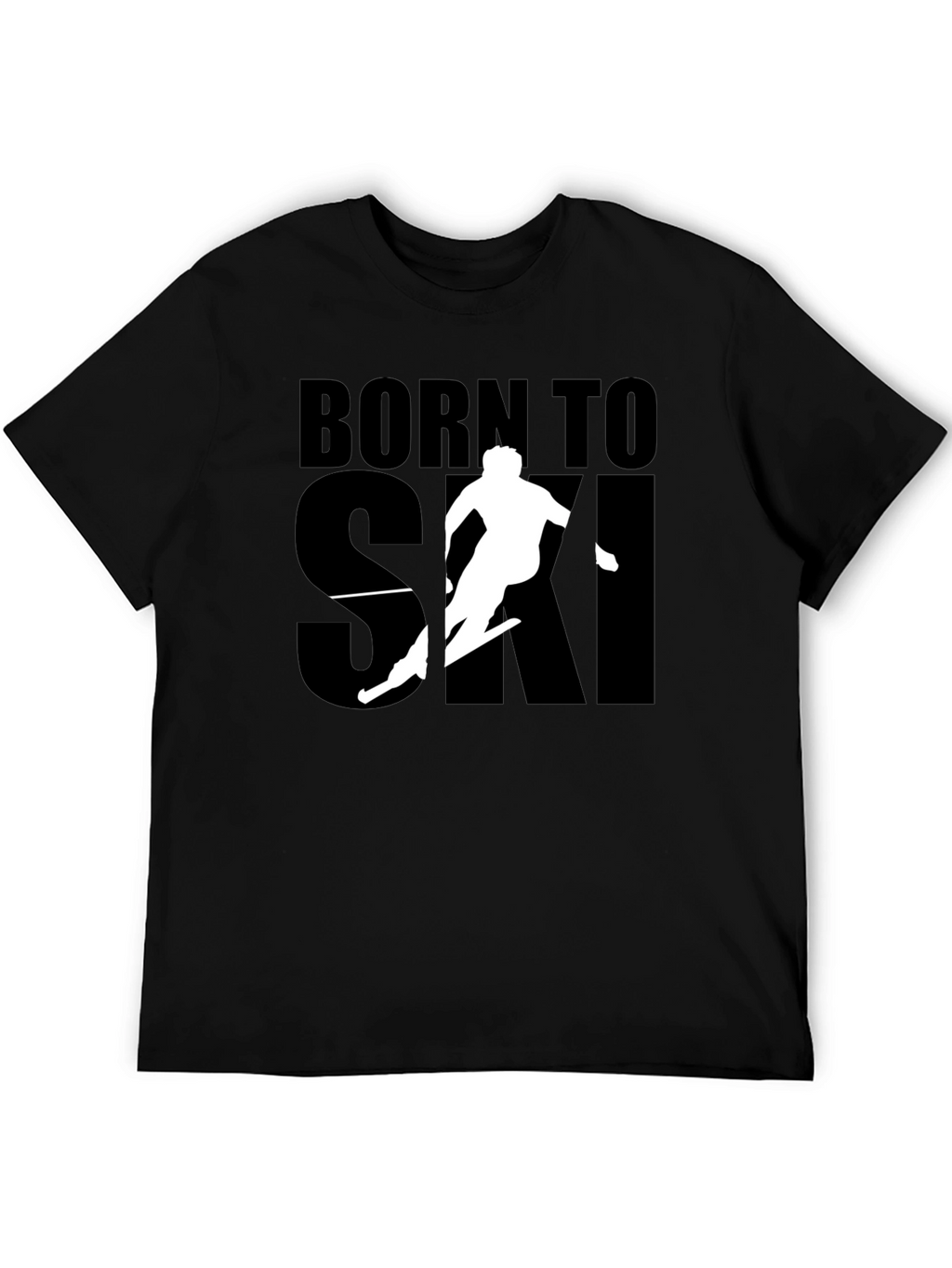 Born to Ski Black Graphic Tee Shirt