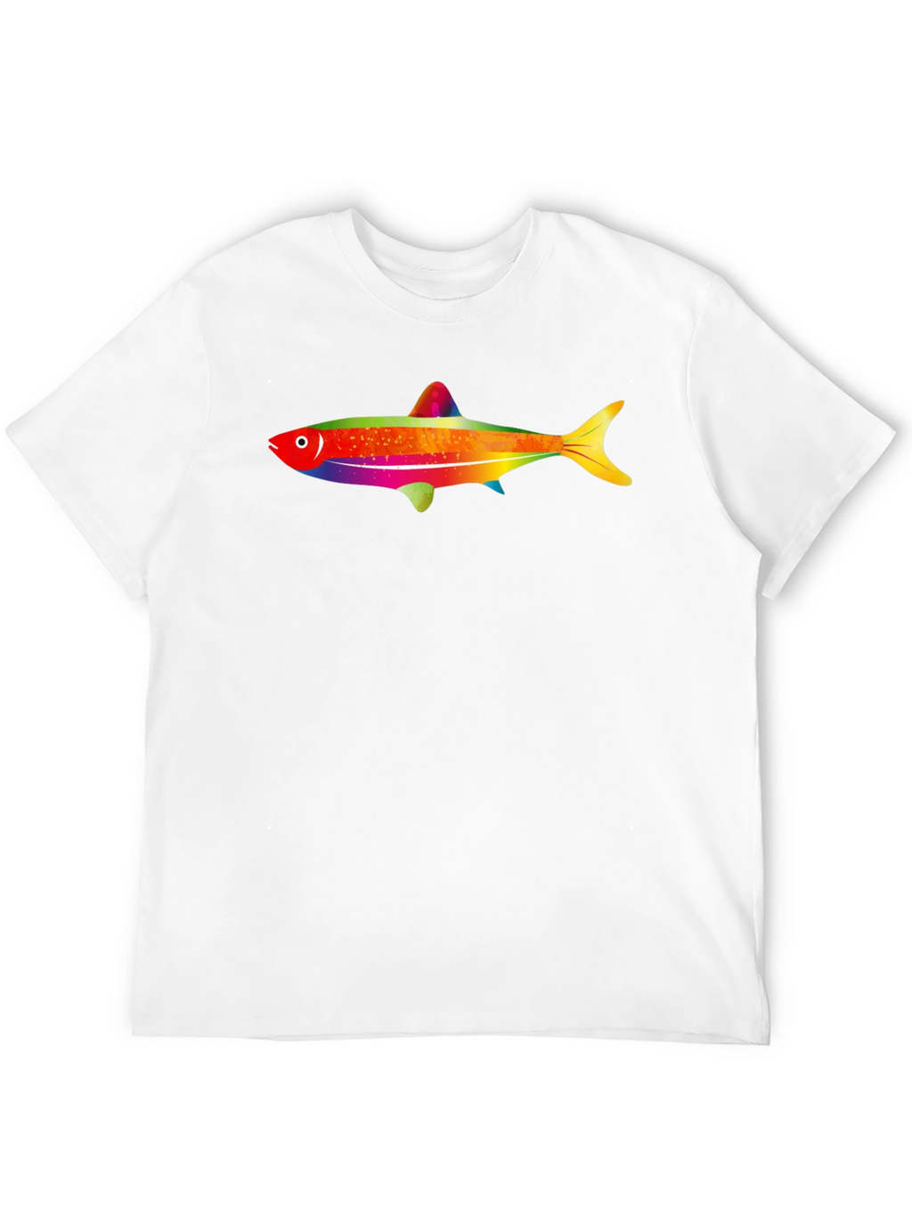 Rainbow Fish Graphic Tee - Mens Black T-Shirt