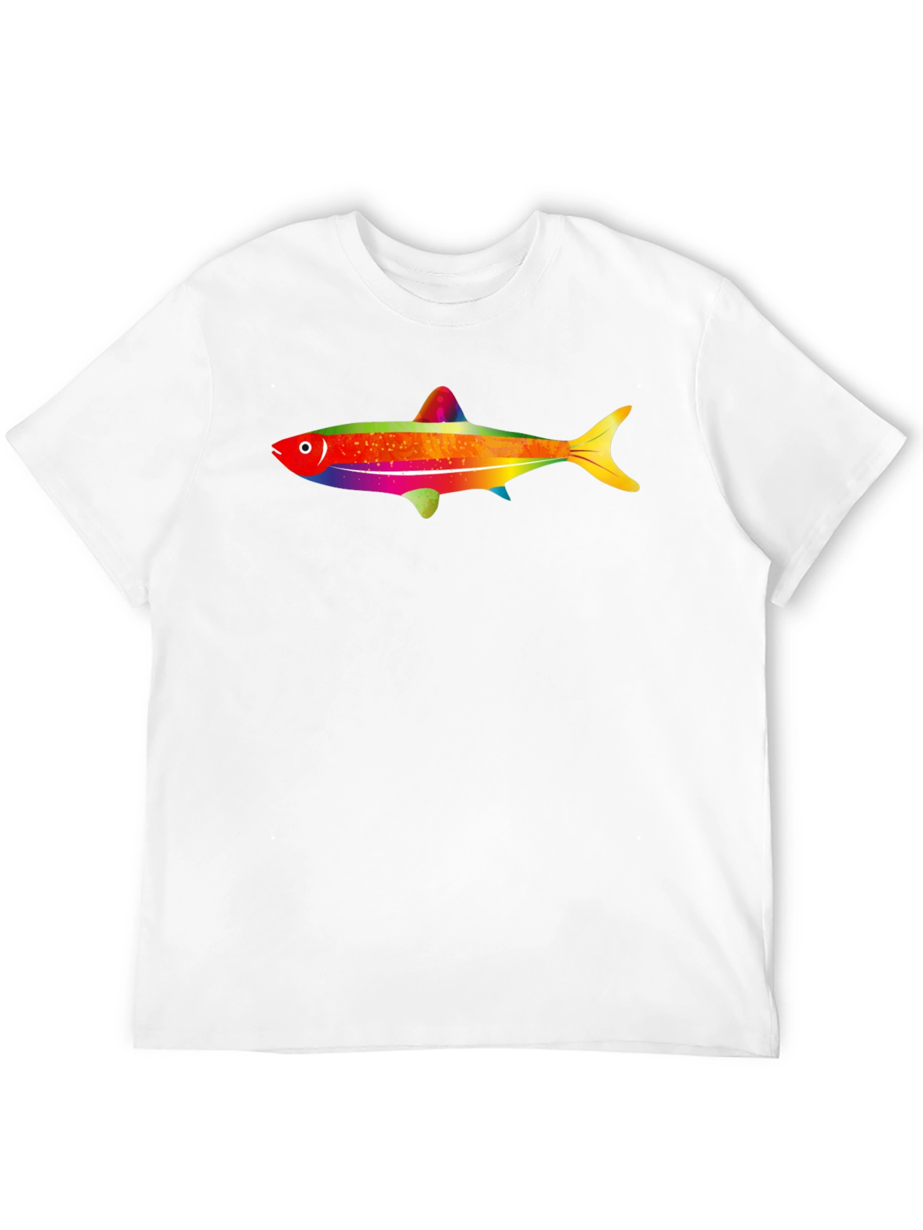 Rainbow Fish Graphic Tee - Mens Black T-Shirt