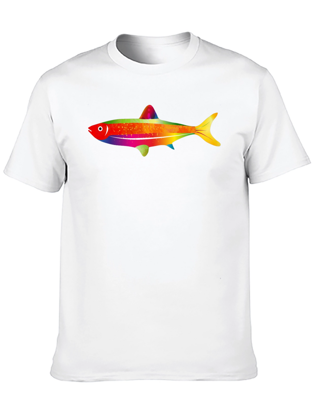 Rainbow Fish Graphic Tee - Mens Black T-Shirt