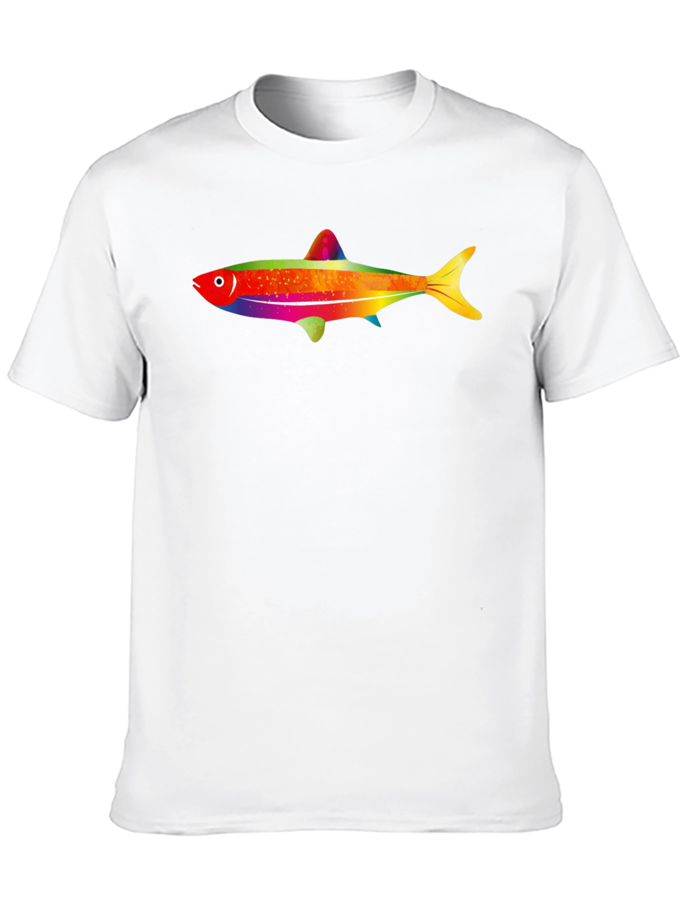 Rainbow Fish Graphic Tee - Mens Black T-Shirt