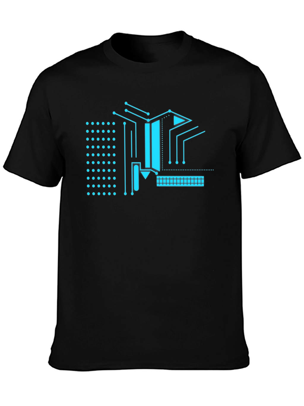 Cyber Circuit Tee - Black Graphic T-Shirt