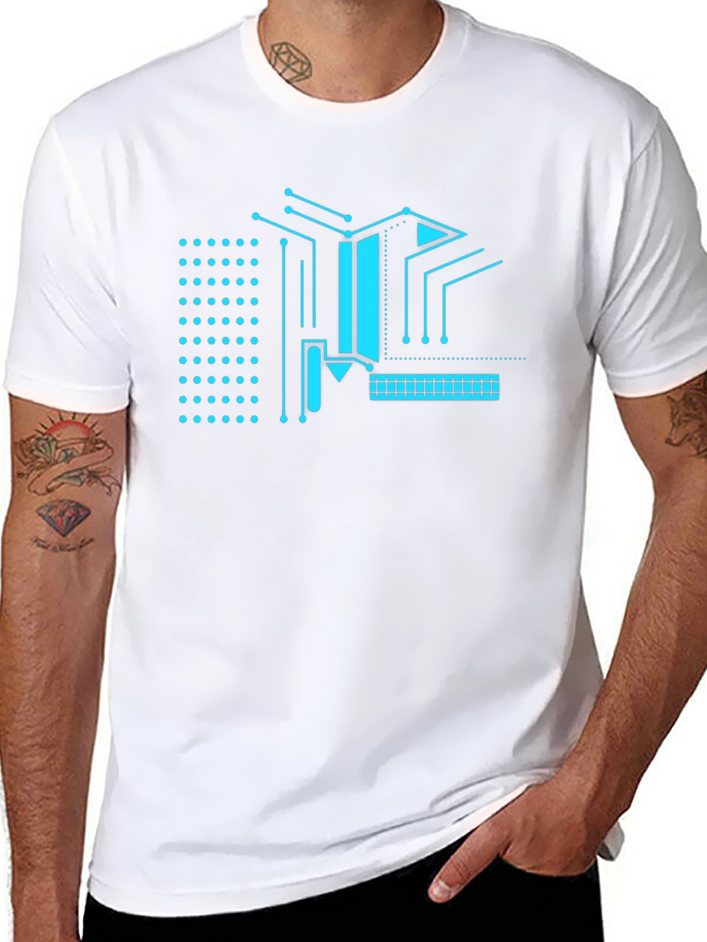 Cyber Circuit Tee - Black Graphic T-Shirt