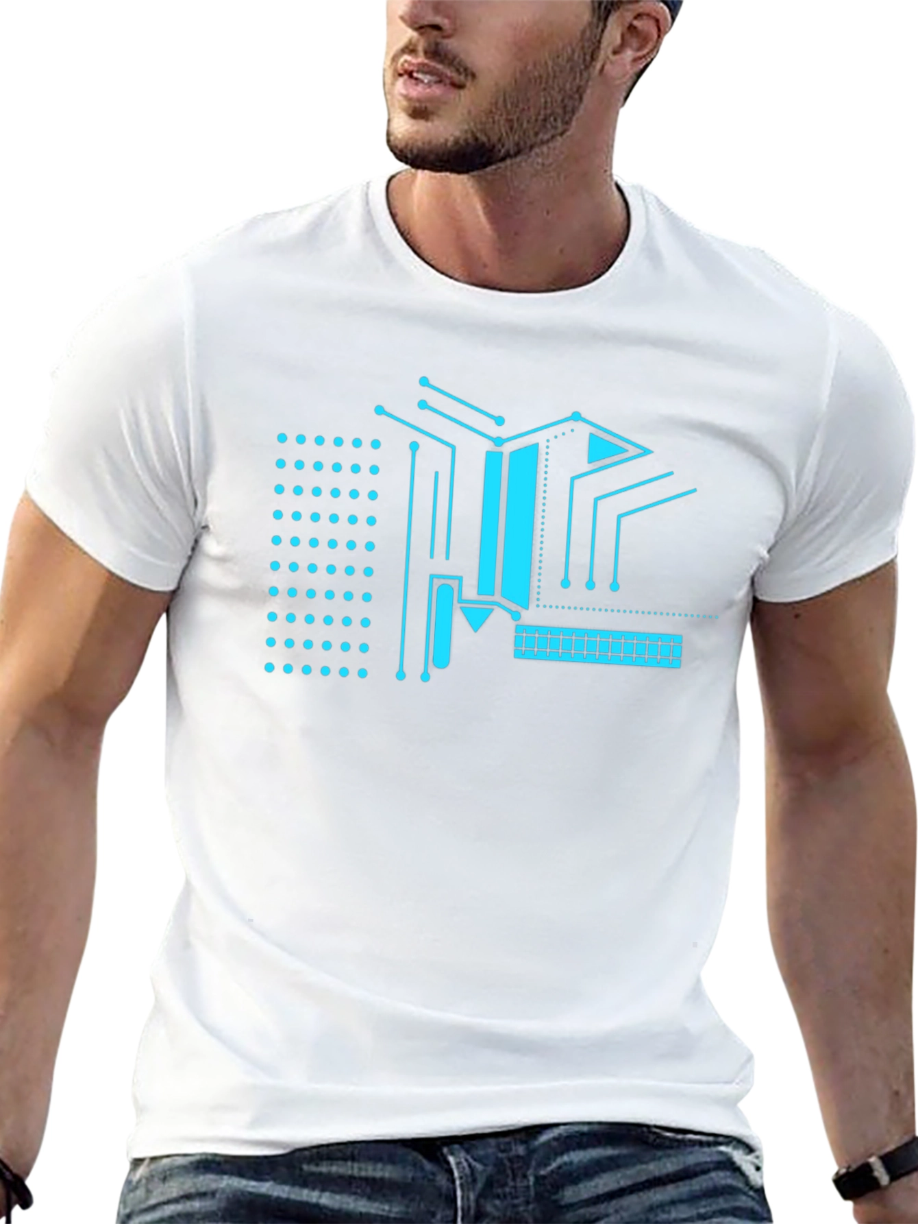 Cyber Circuit Tee - Black Graphic T-Shirt