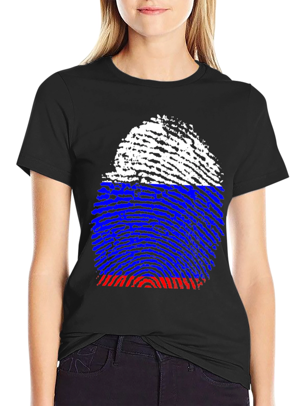 Russia Flag Fingerprint T-Shirt