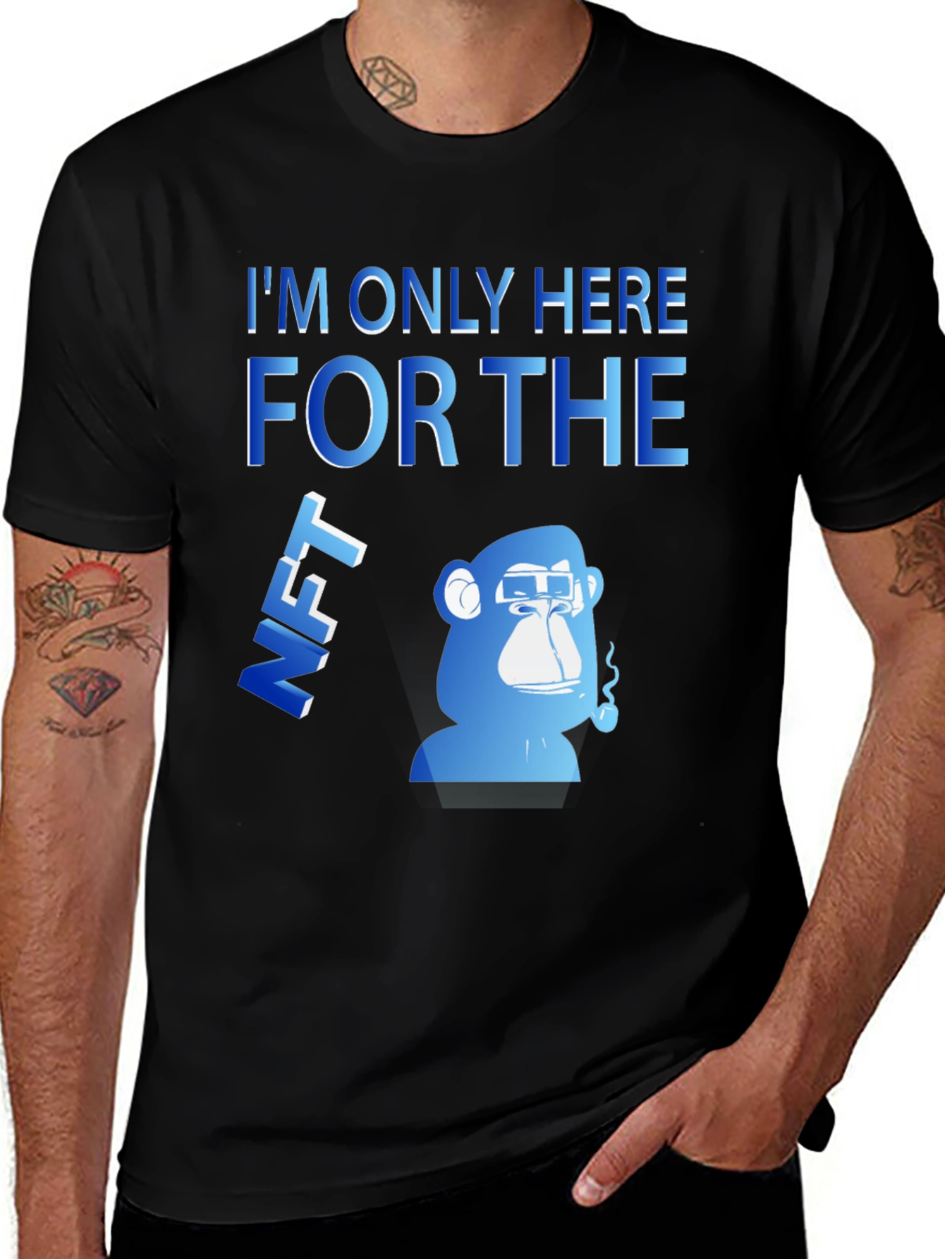 Im Only Here For The NFT Black T-Shirt