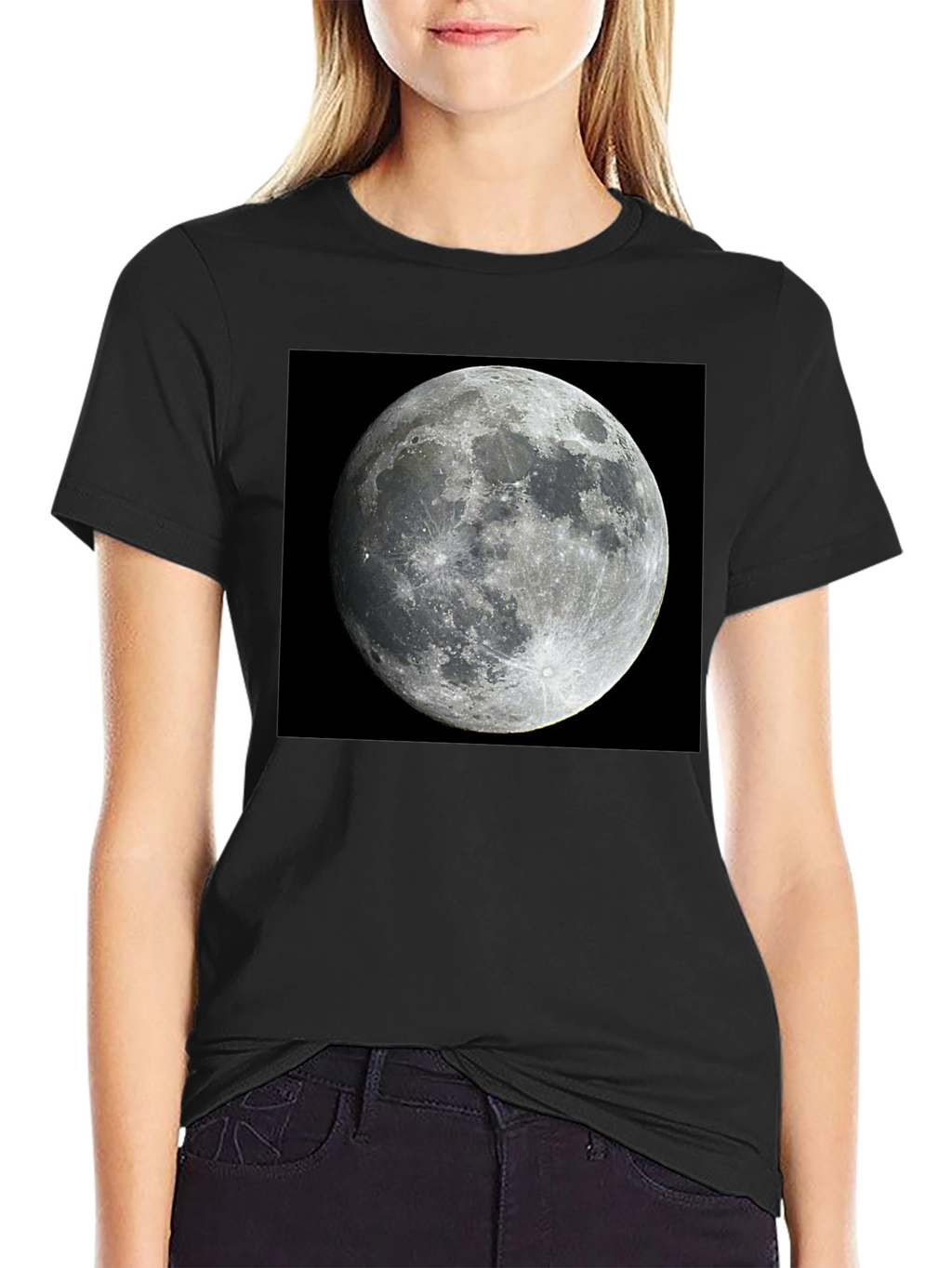 Lunar Phase Black Tee - Celestial Style