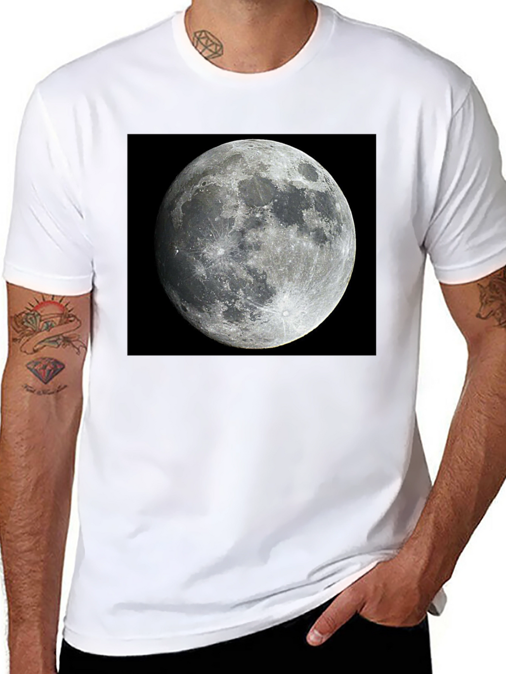 Lunar Phase Black Tee - Celestial Style