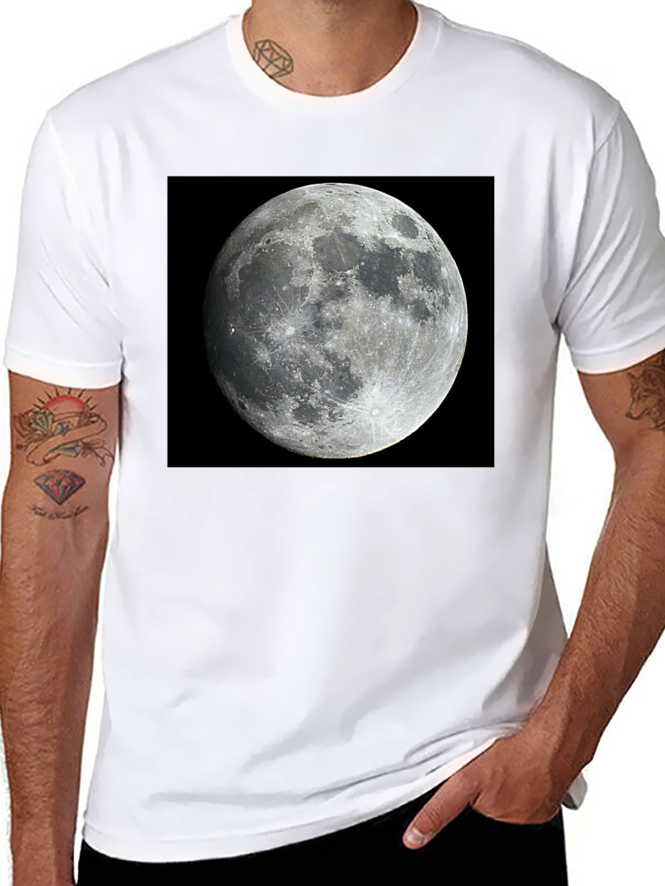 Lunar Phase Black Tee - Celestial Style