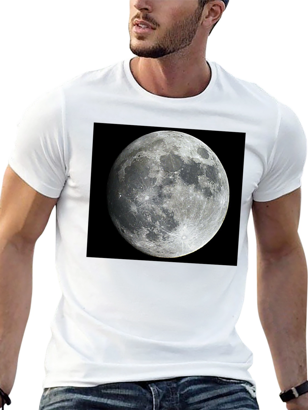 Lunar Phase Black Tee - Celestial Style