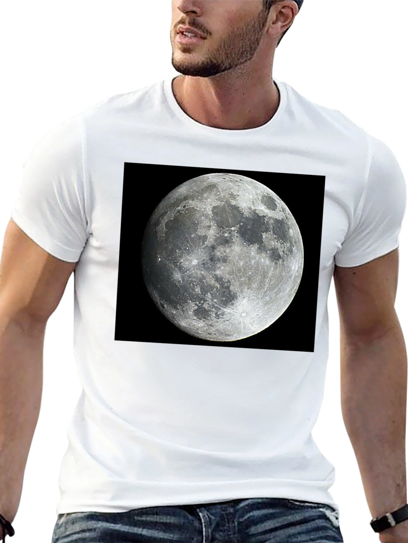 Lunar Phase Black Tee - Celestial Style