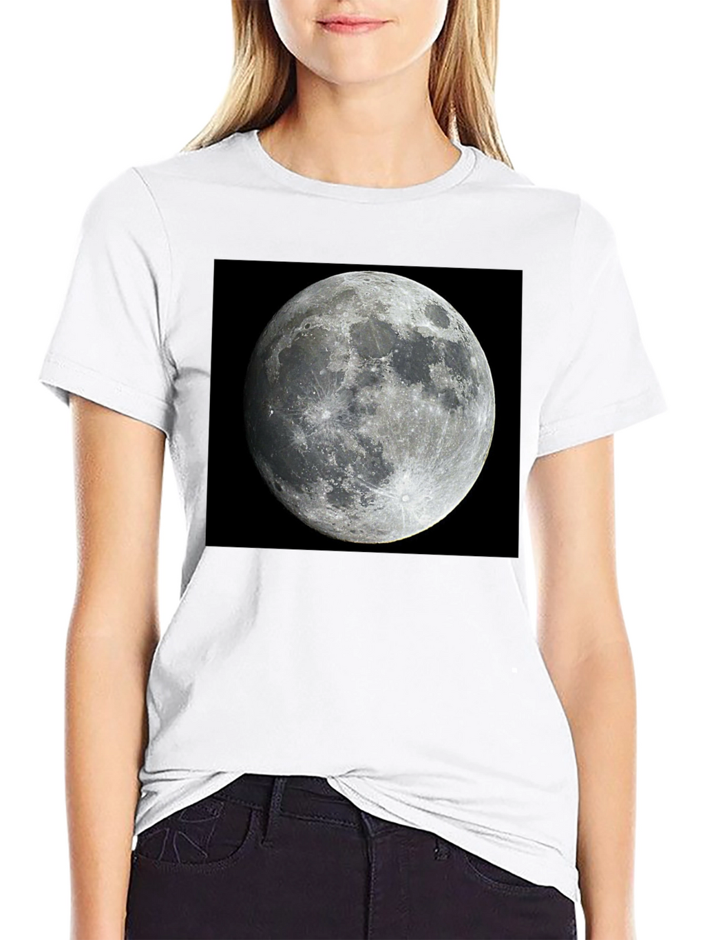 Lunar Phase Black Tee - Celestial Style