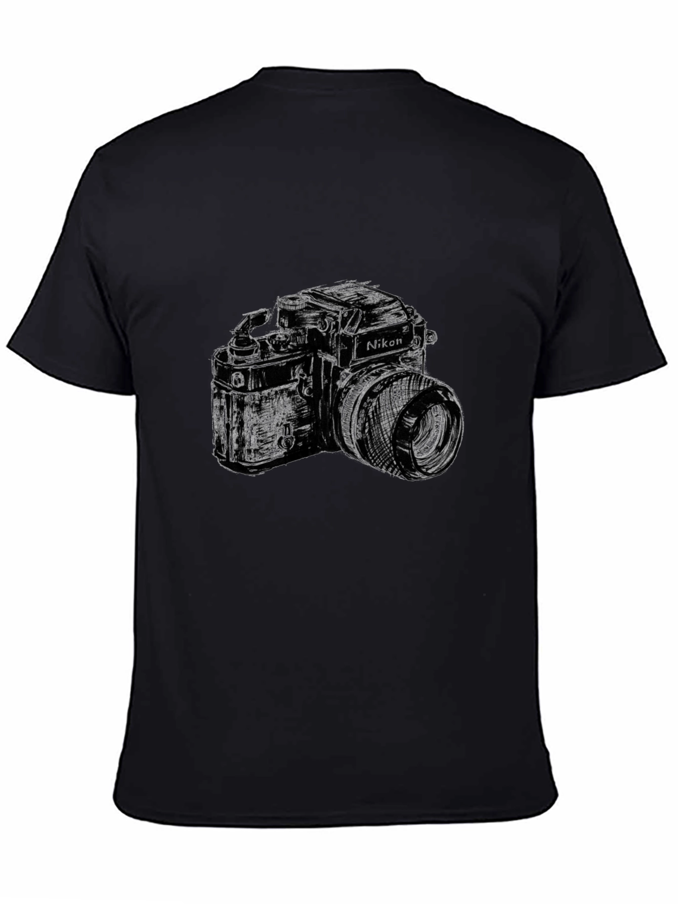 Vintage Camera Graphic Tee - Black