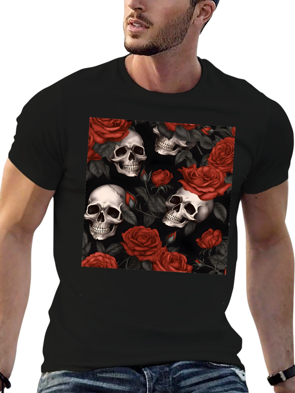 Skull & Roses Graphic T-Shirt