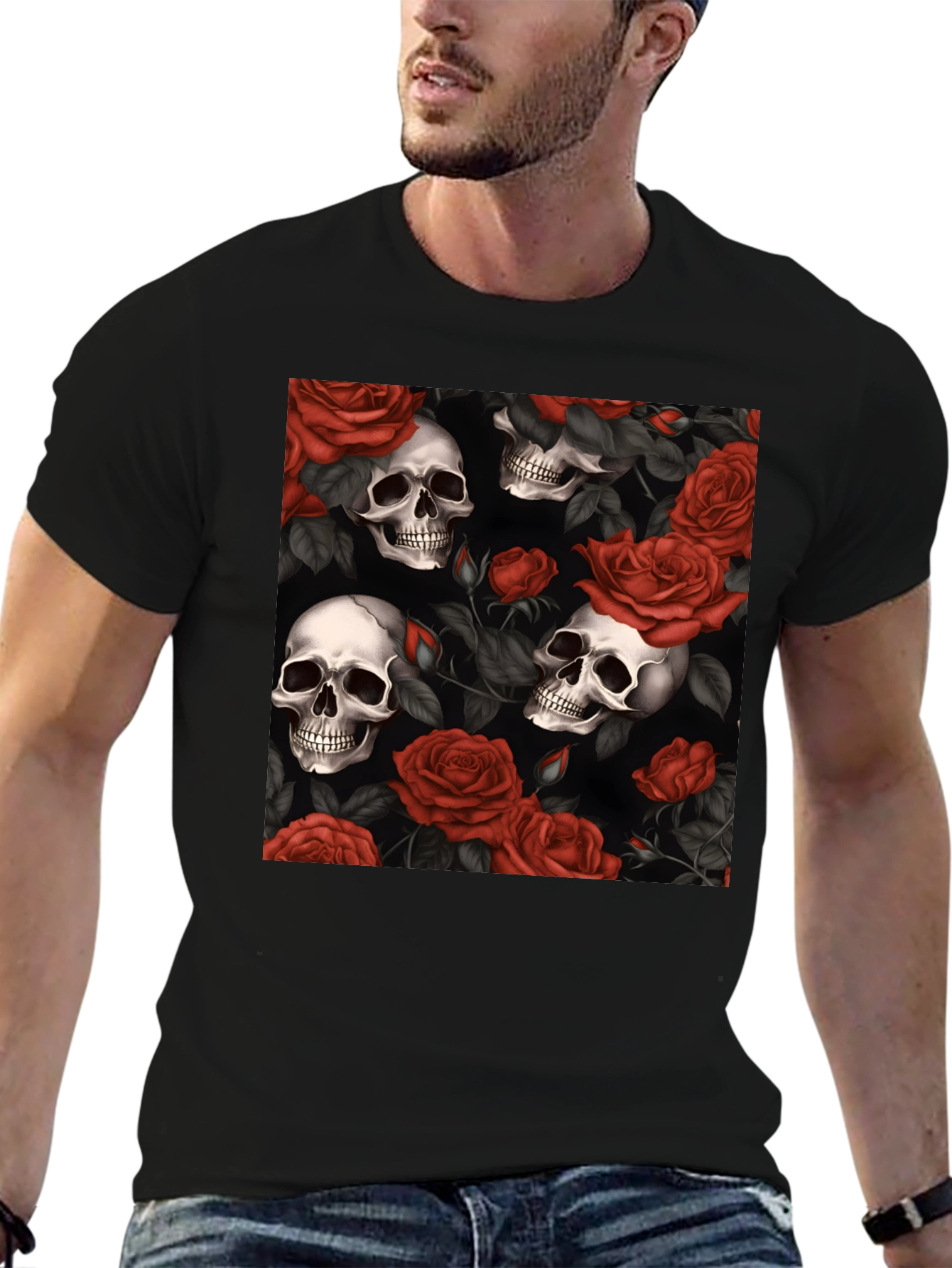 Skull & Roses Graphic T-Shirt