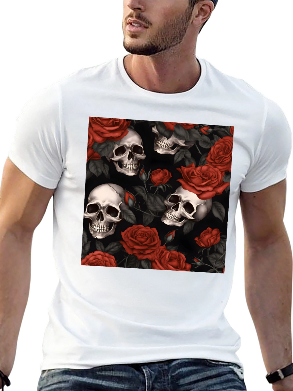 Skull & Roses Graphic T-Shirt