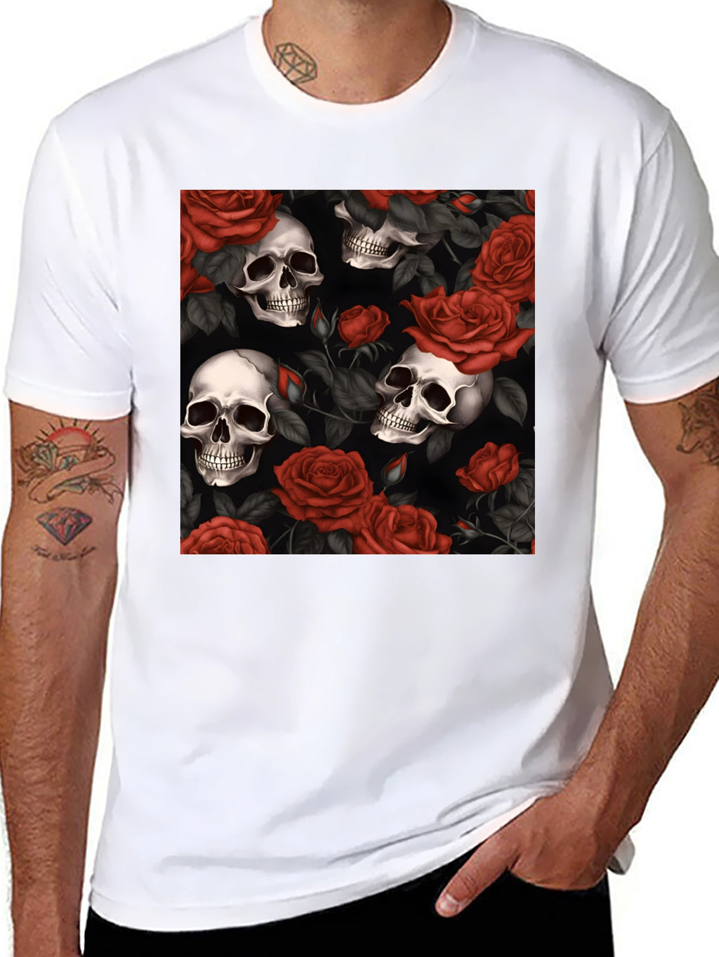 Skull & Roses Graphic T-Shirt