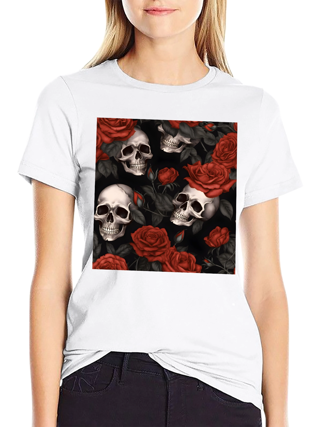 Skull & Roses Graphic T-Shirt