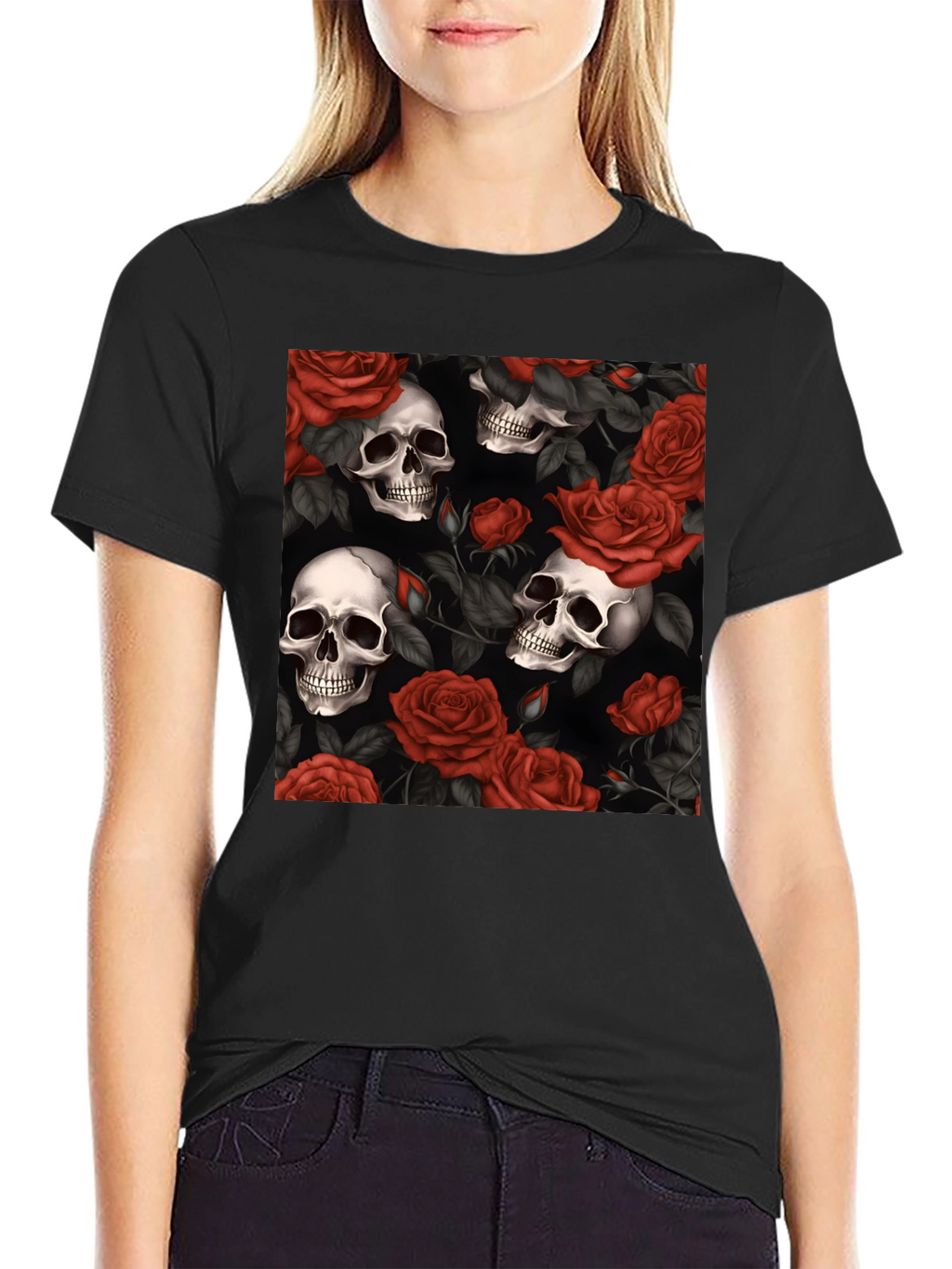 Skull & Roses Graphic T-Shirt