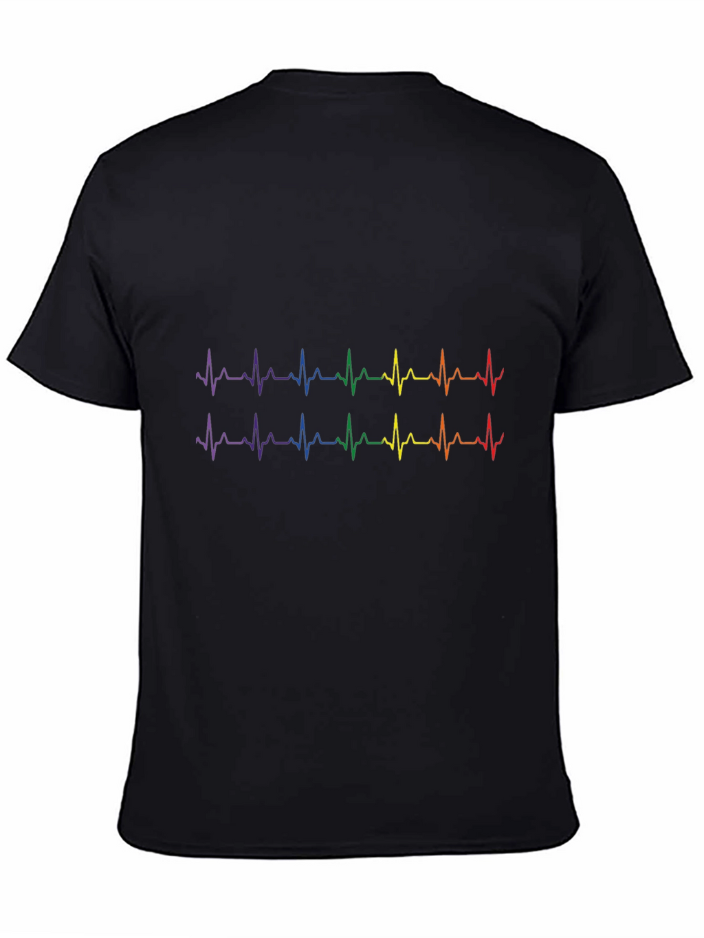 Rainbow Heartbeat T-Shirt - Black