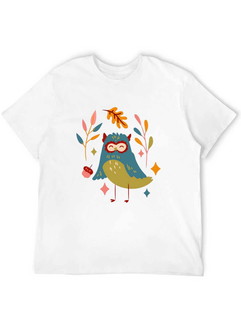 Whimsical Owl Graphic Tee - Black Unisex T-Shirt