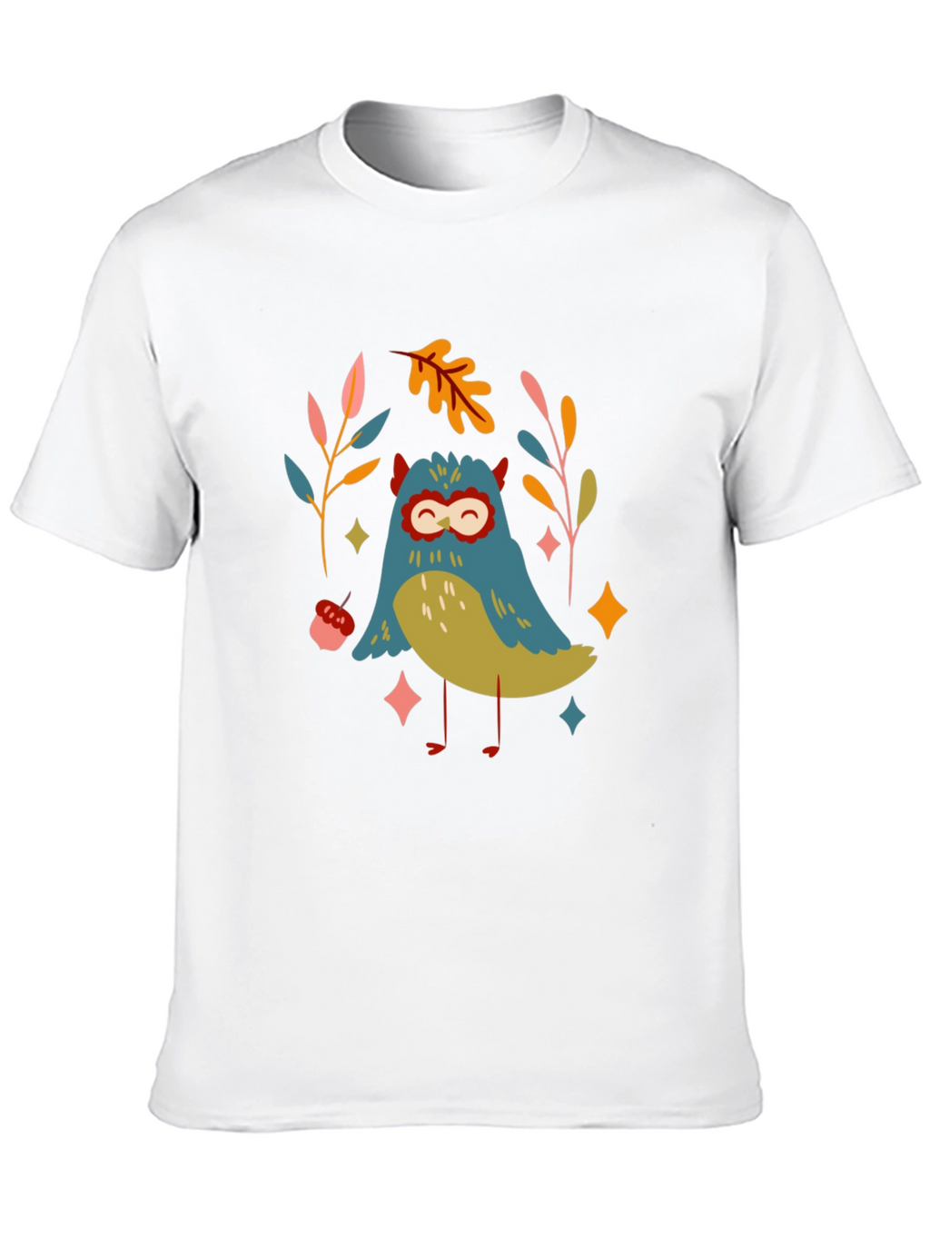 Whimsical Owl Graphic Tee - Black Unisex T-Shirt
