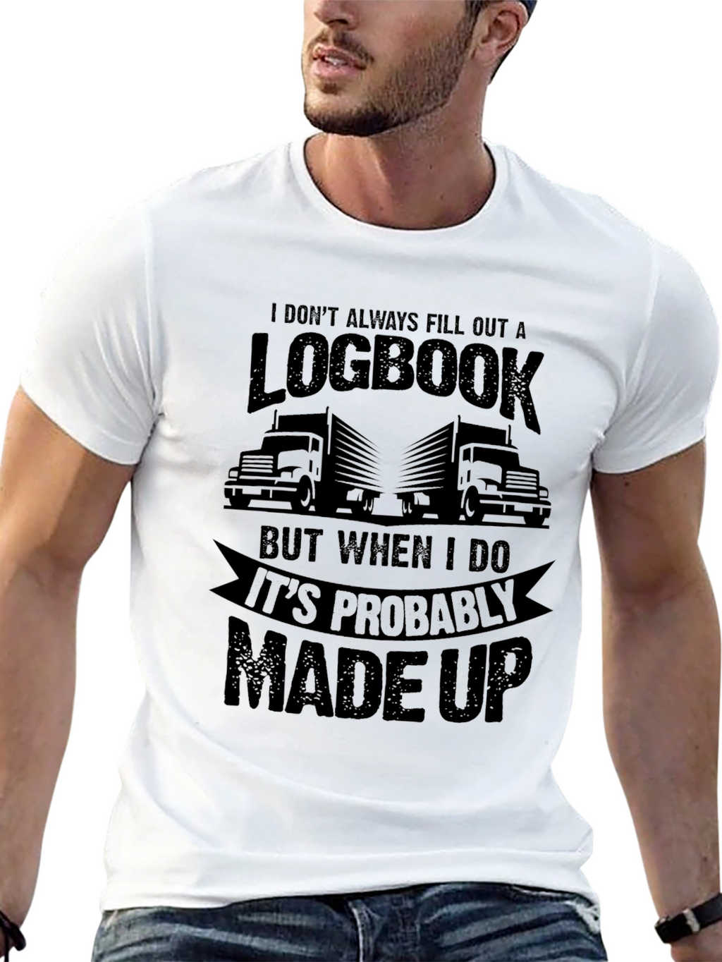 Funny Trucker T-Shirt - Logbook Design