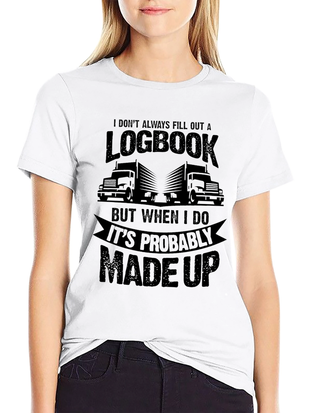 Funny Trucker T-Shirt - Logbook Design