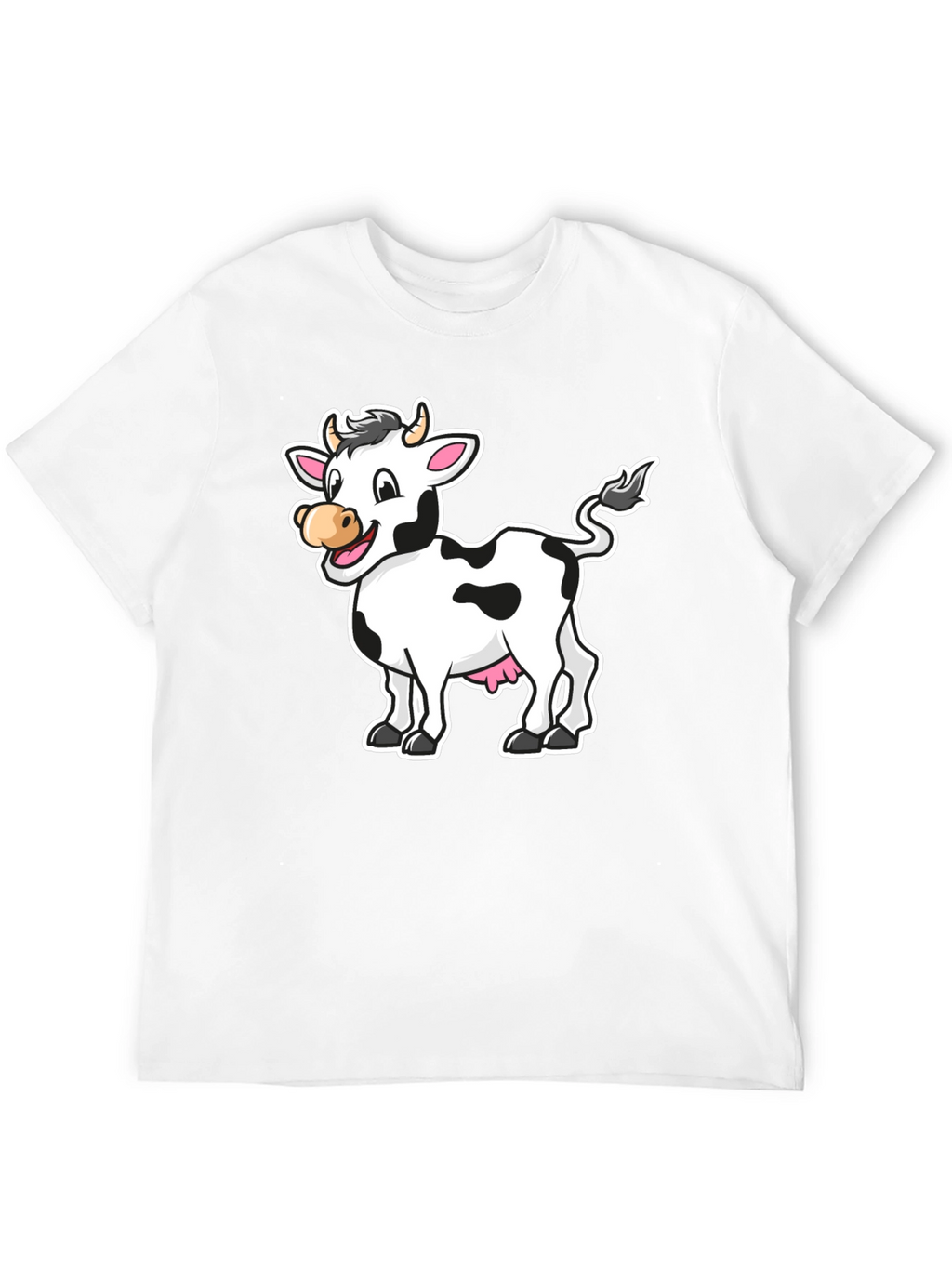Cow Graphic Print Black T-Shirt