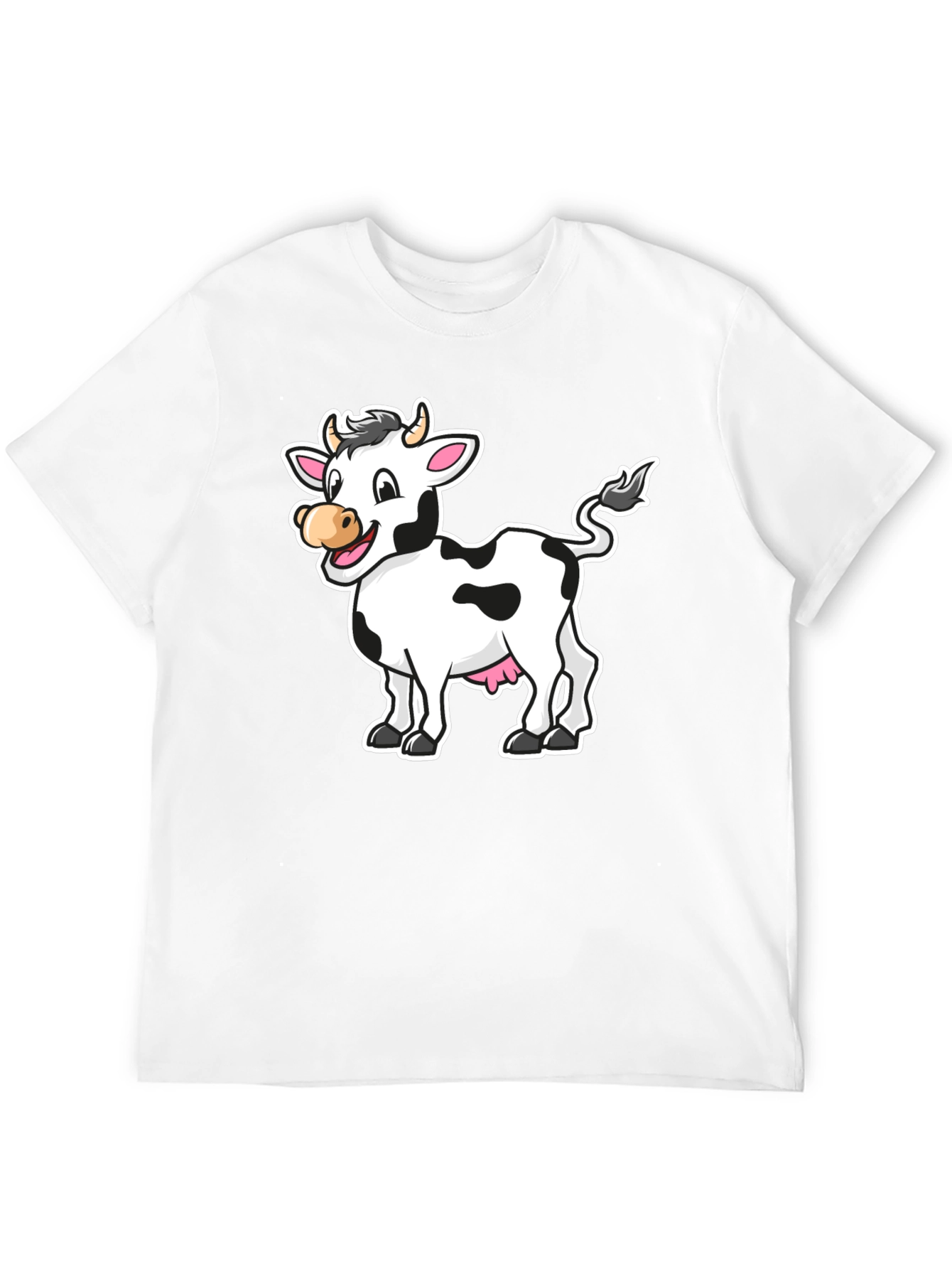 Cow Graphic Print Black T-Shirt