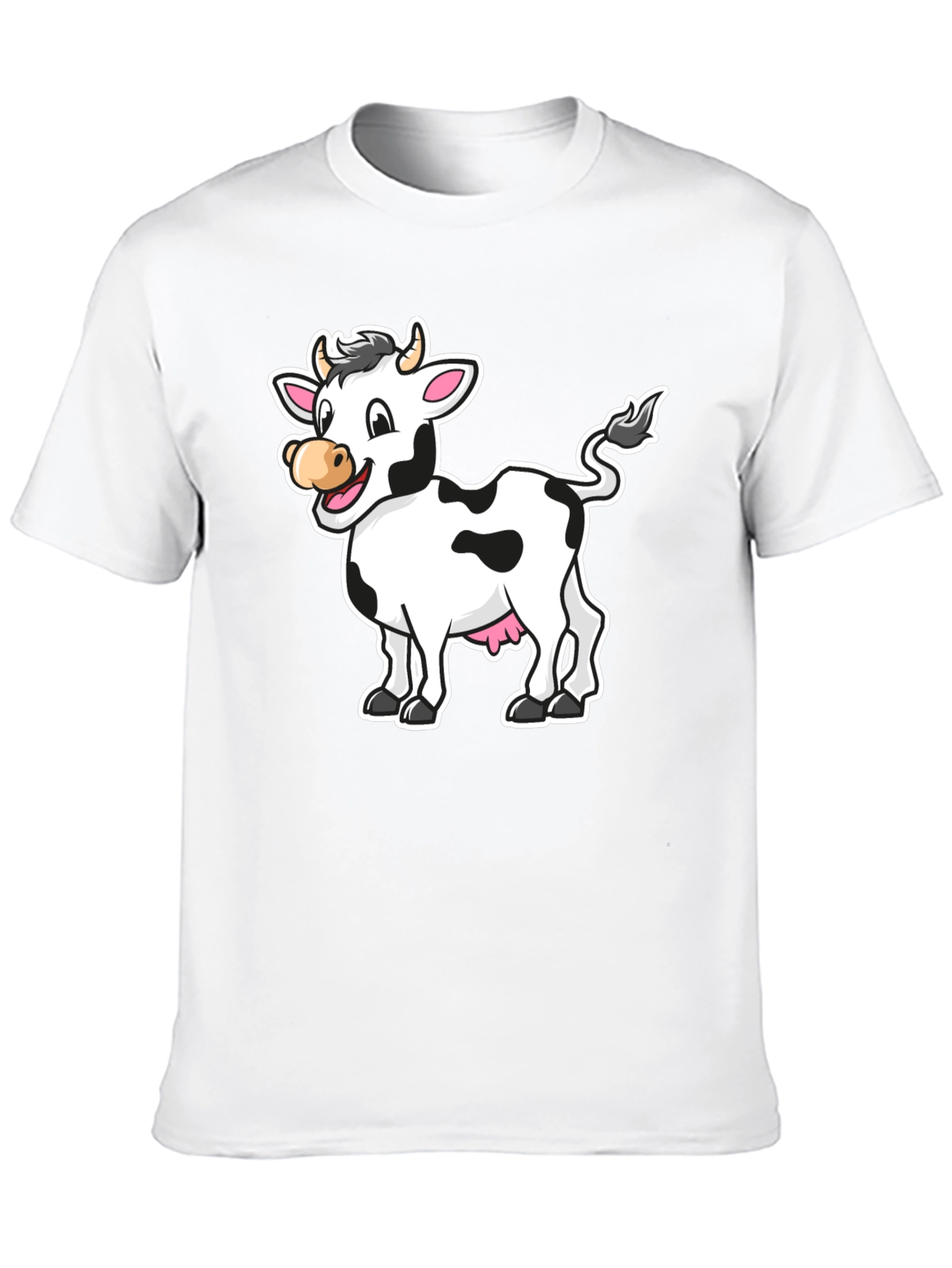 Cow Graphic Print Black T-Shirt