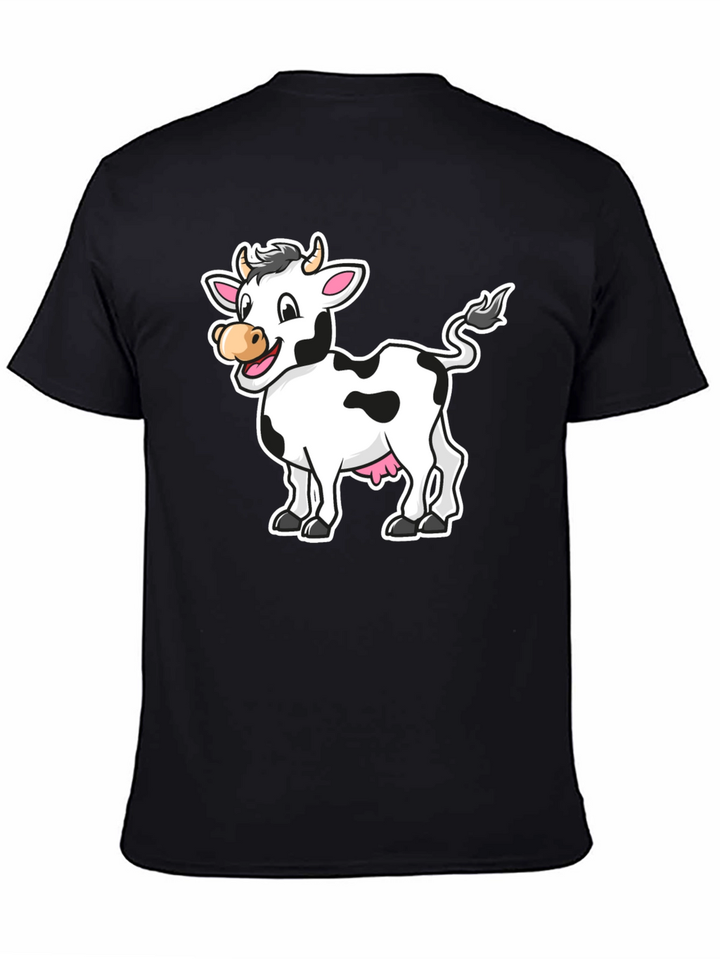 Cow Graphic Print Black T-Shirt