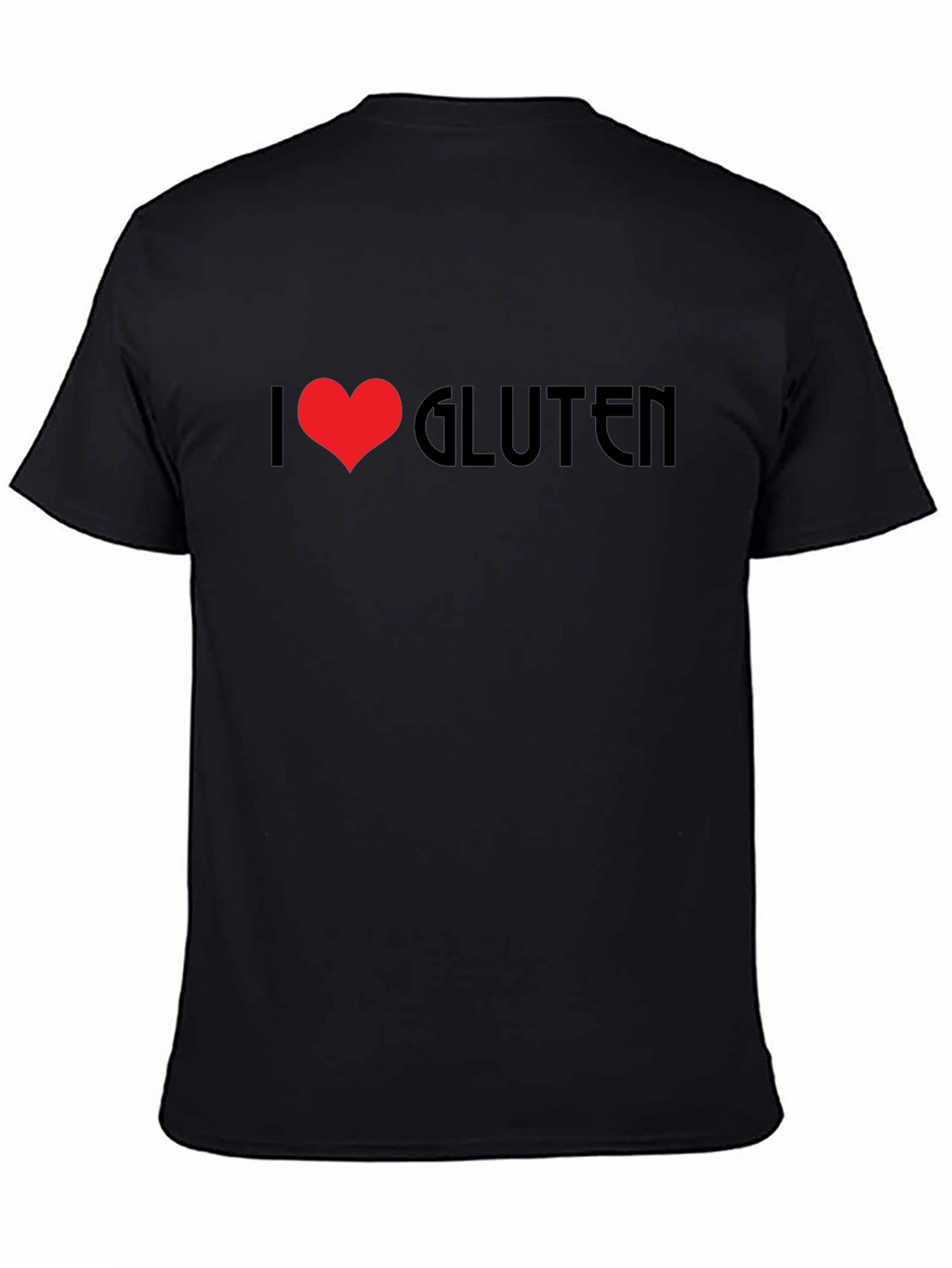 I Heart Gluten Black T-Shirt Novelty Graphic Tee