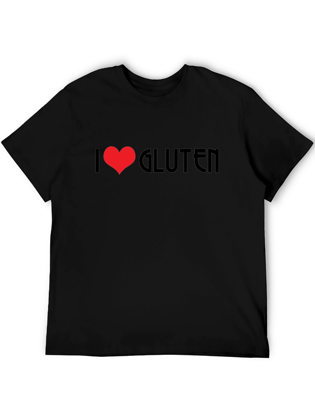 I Heart Gluten Black T-Shirt Novelty Graphic Tee