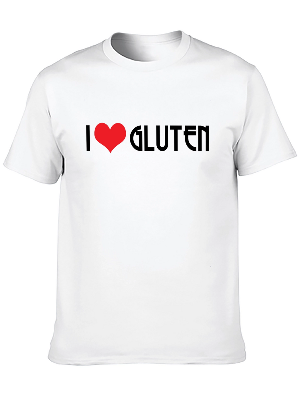 I Heart Gluten Black T-Shirt Novelty Graphic Tee