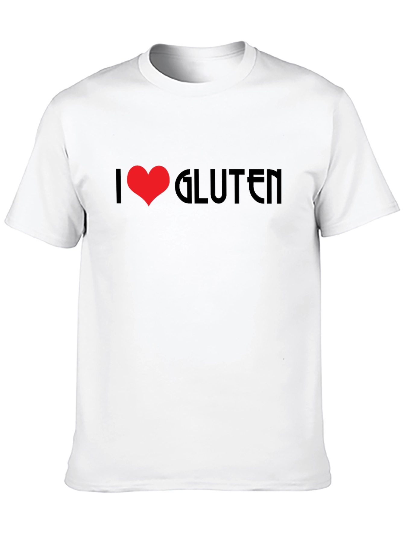 I Heart Gluten Black T-Shirt Novelty Graphic Tee