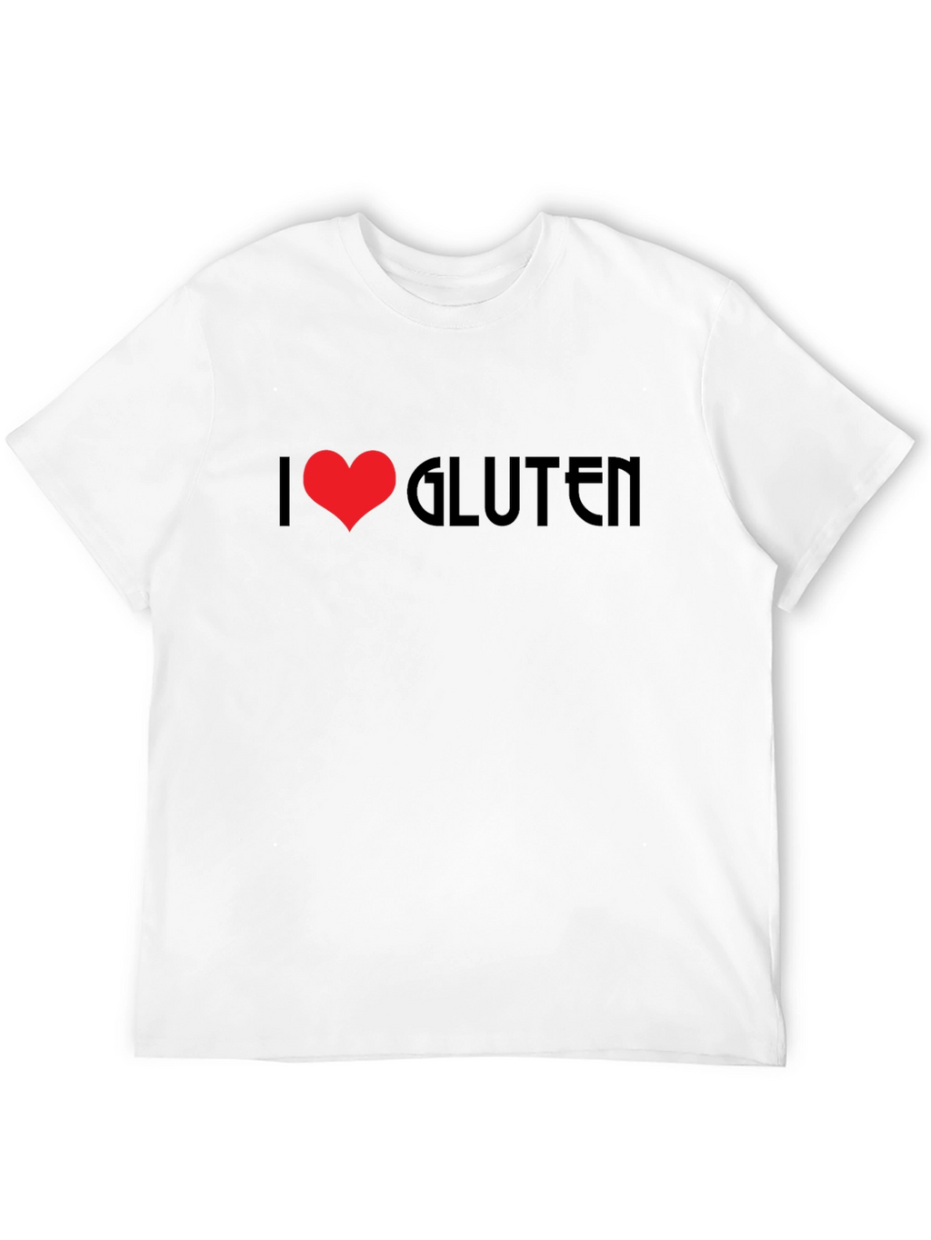 I Heart Gluten Black T-Shirt Novelty Graphic Tee