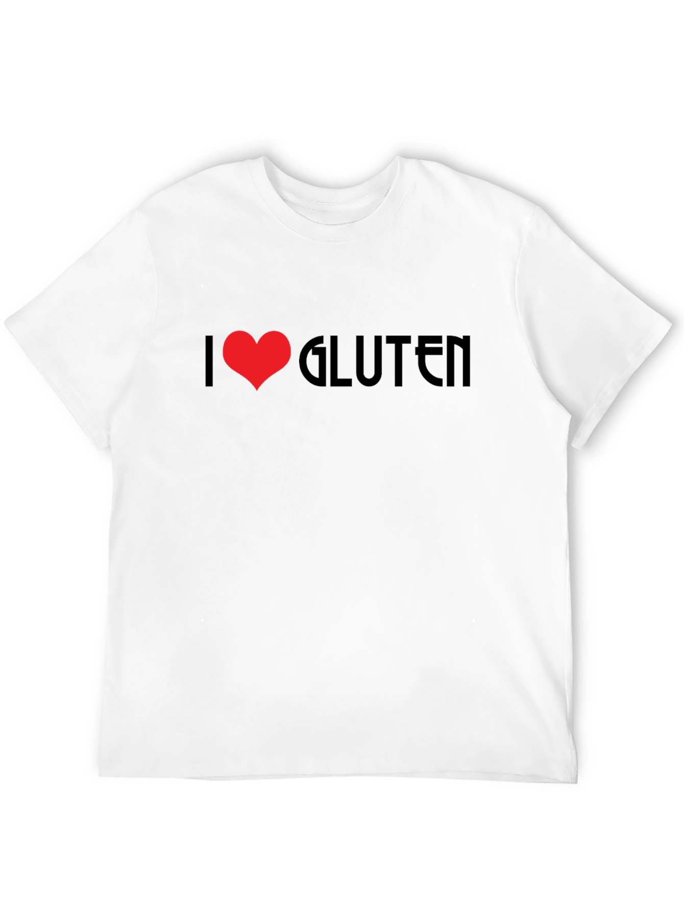 I Heart Gluten Black T-Shirt Novelty Graphic Tee