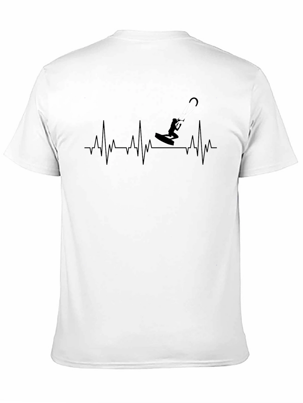 Kitesurfing Heartbeat T-Shirt - Black Graphic Tee