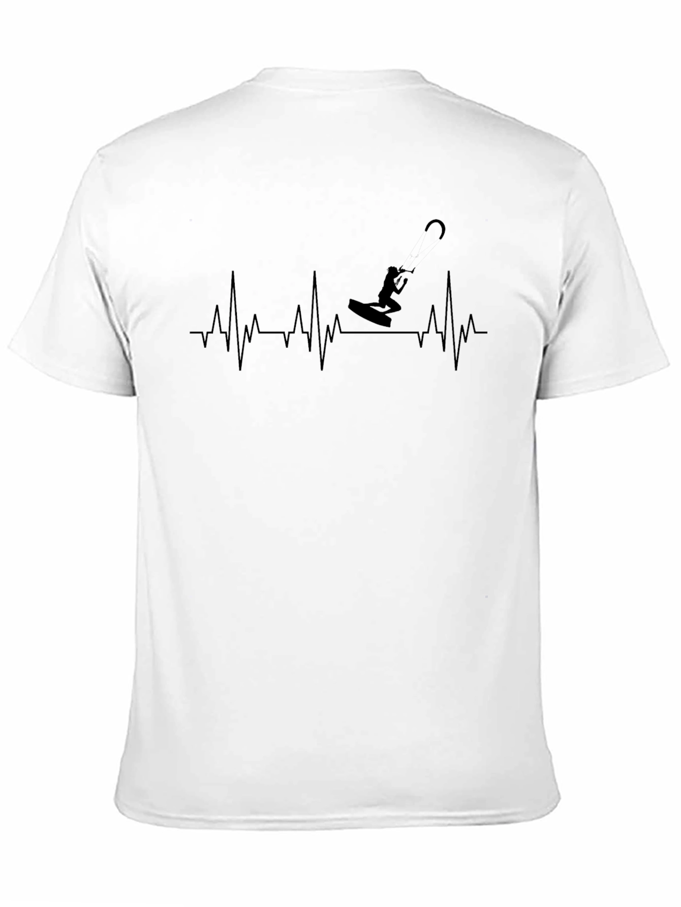 Kitesurfing Heartbeat T-Shirt - Black Graphic Tee
