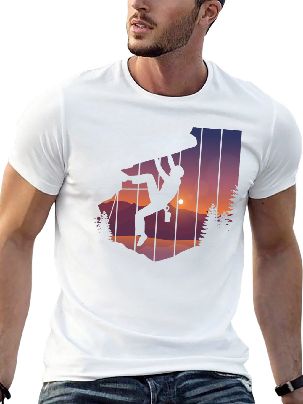 Climbing Silhouette Graphic Tee - Adventure T-Shirt