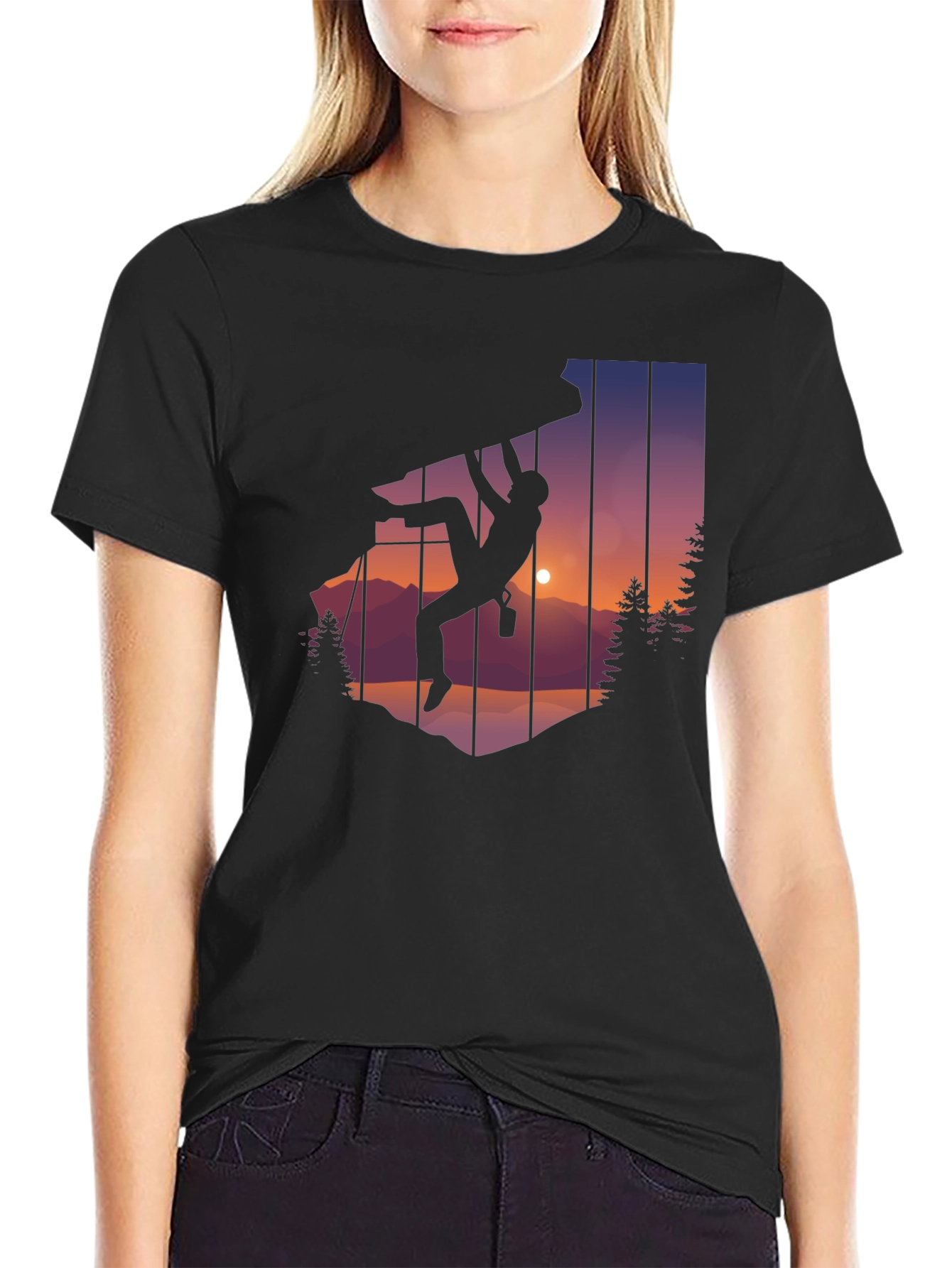 Climbing Silhouette Graphic Tee - Adventure T-Shirt
