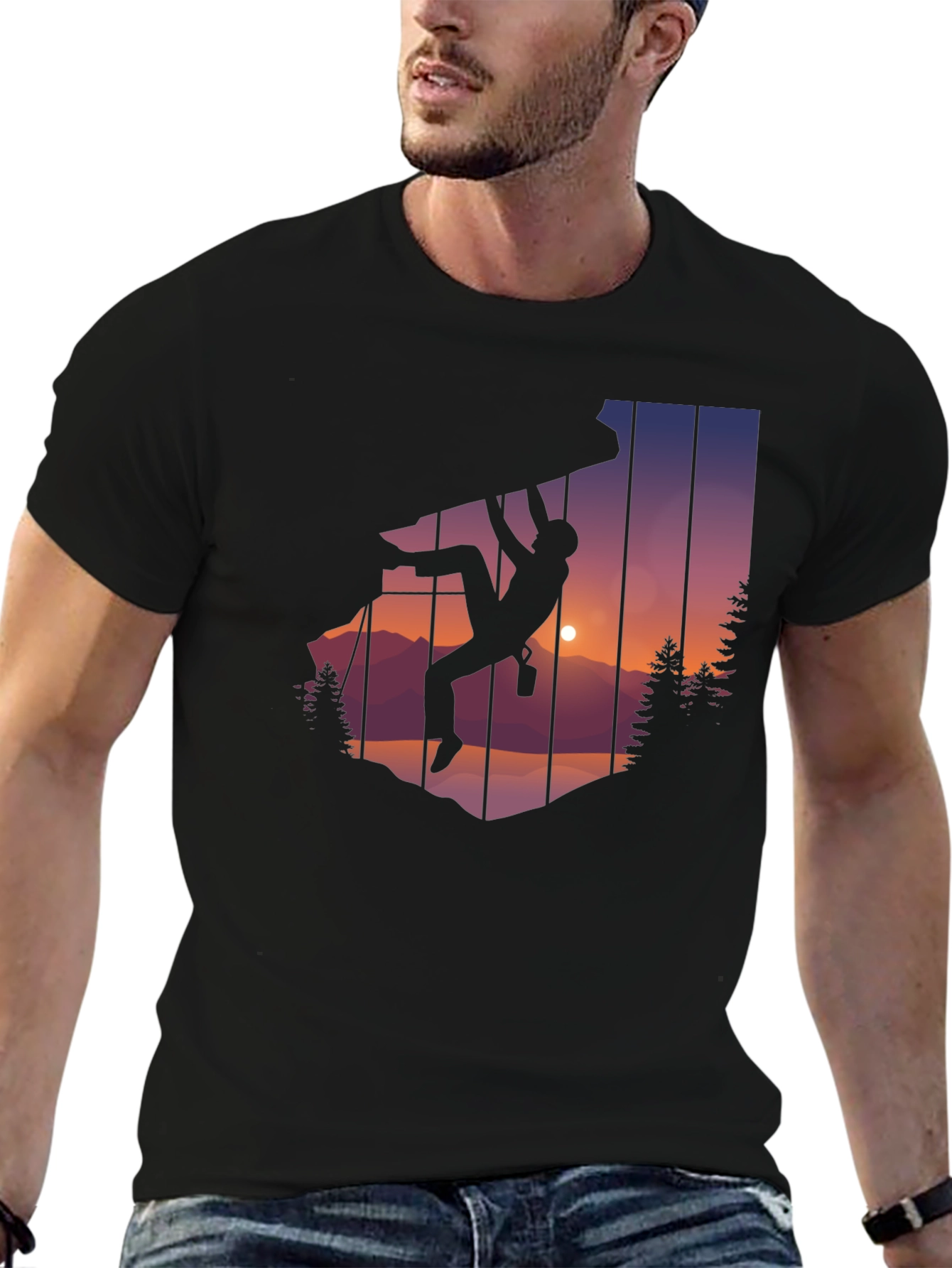 Climbing Silhouette Graphic Tee - Adventure T-Shirt