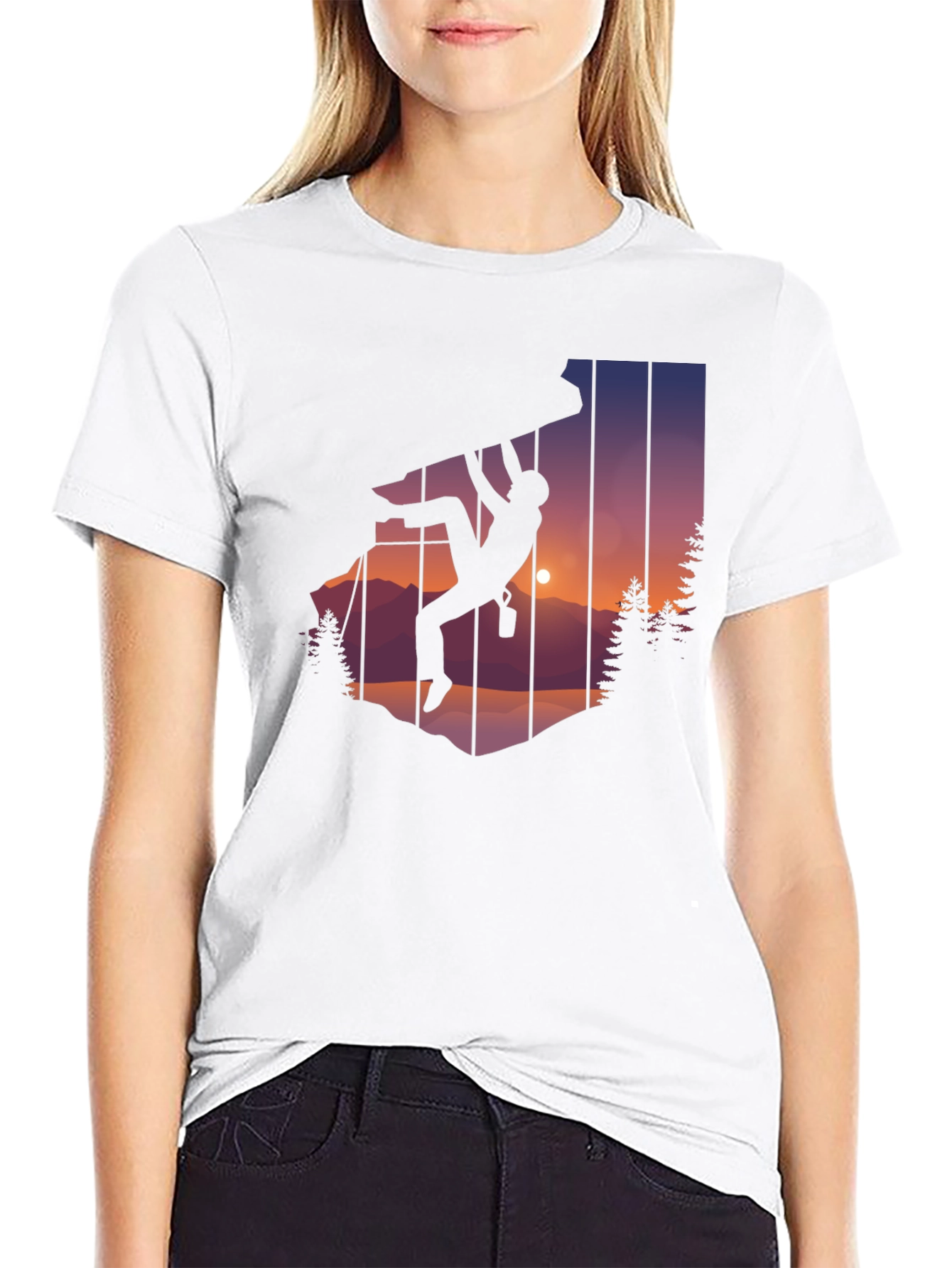 Climbing Silhouette Graphic Tee - Adventure T-Shirt
