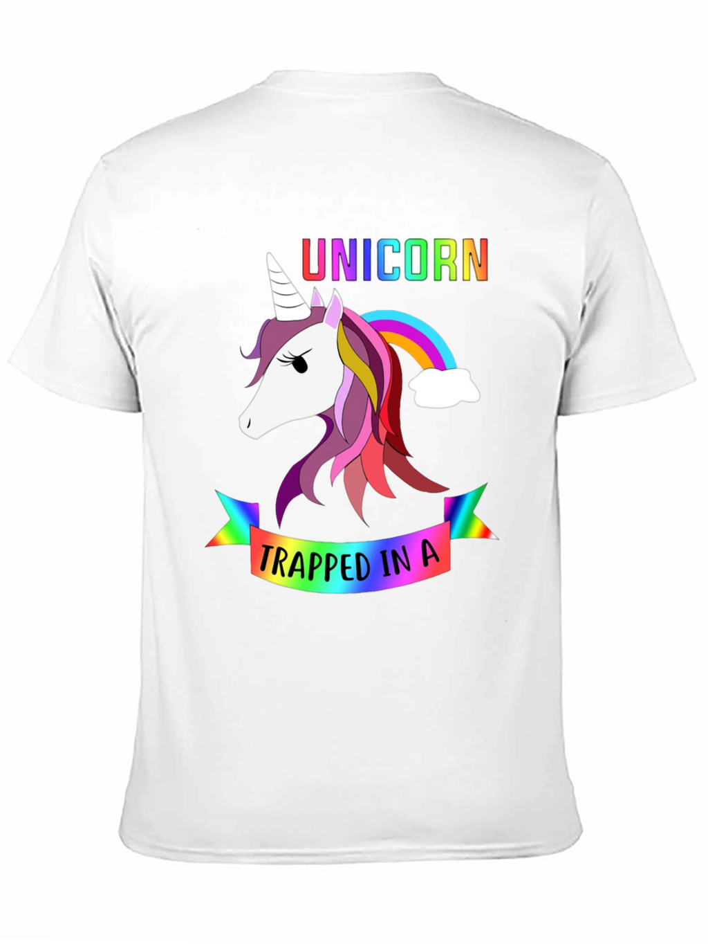 Unicorn Trapped Rainbow Graphic T-Shirt