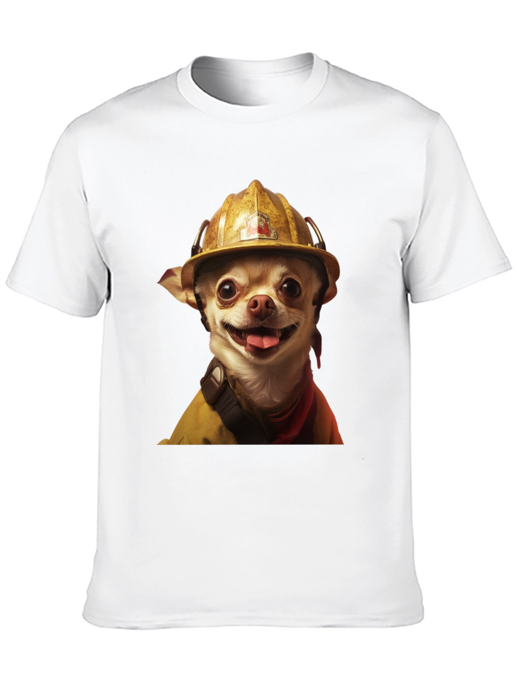 Dog Firefighter T-Shirt - Novelty Pet Lover Tee