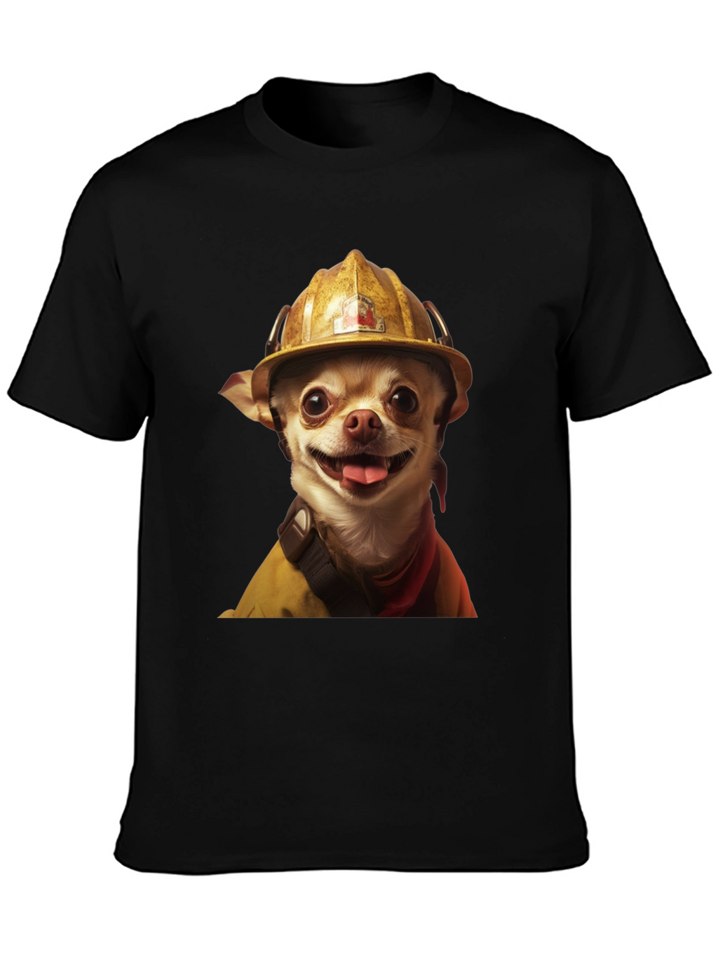 Dog Firefighter T-Shirt - Novelty Pet Lover Tee